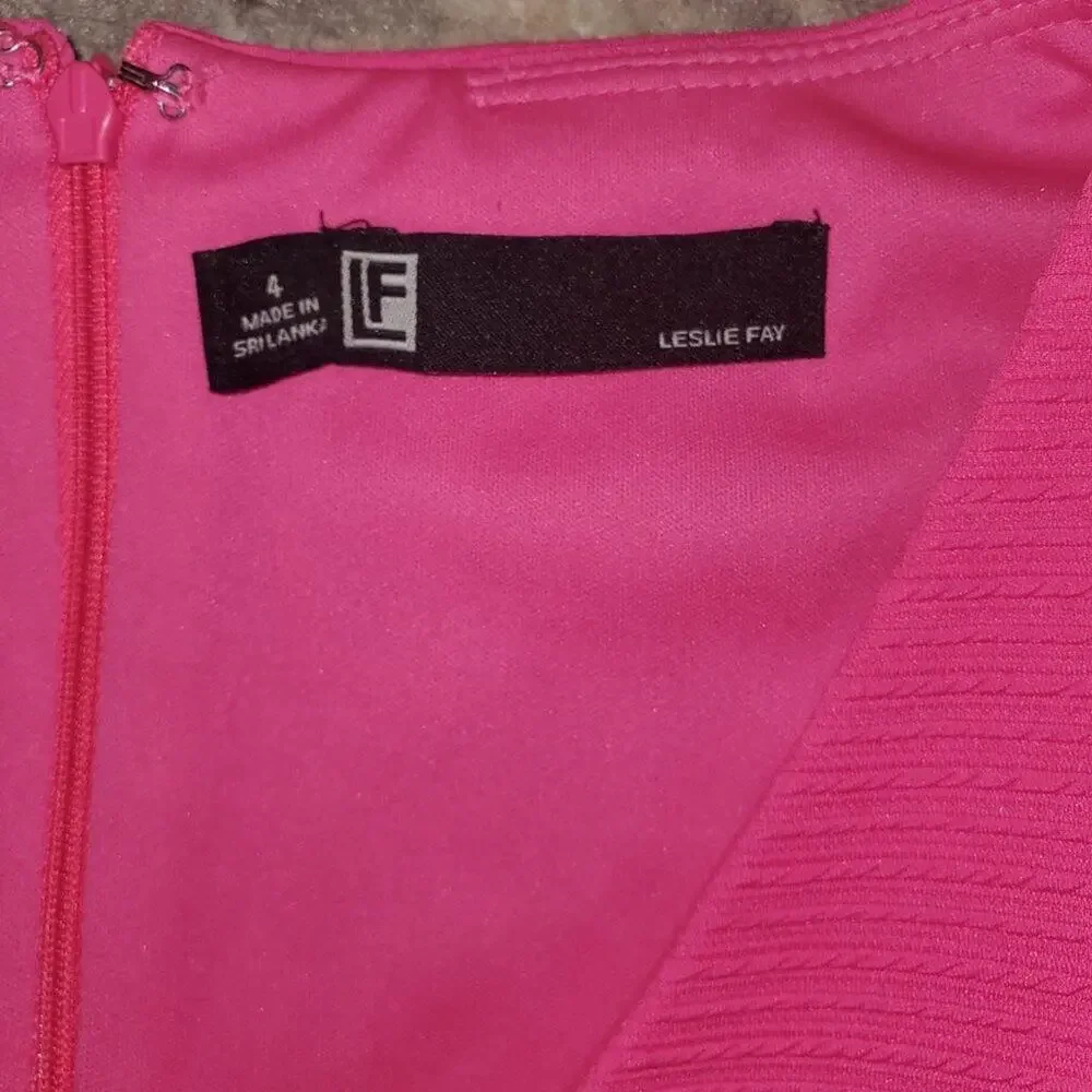 Leslie Fay Pink A line Dress || sz4 || EUC - Picture 12 of 14